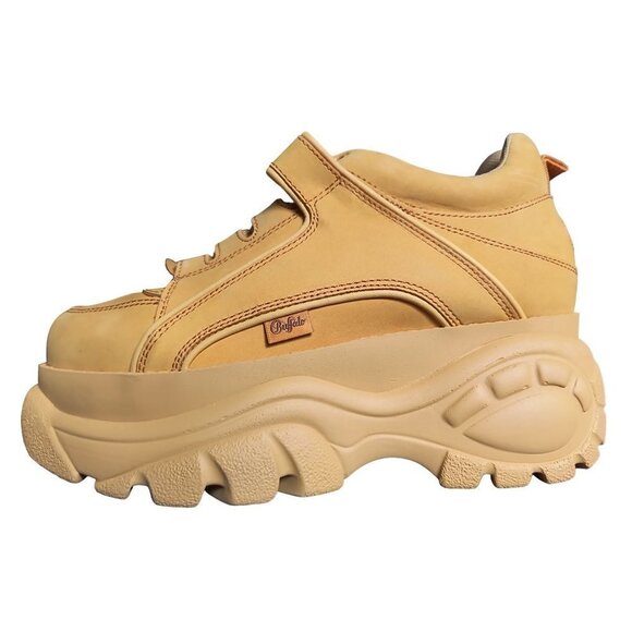 NIB‎  1339 classic platform sneakers Beige Nubuck Leather Womans size 9.5 - Picture 3 of 6